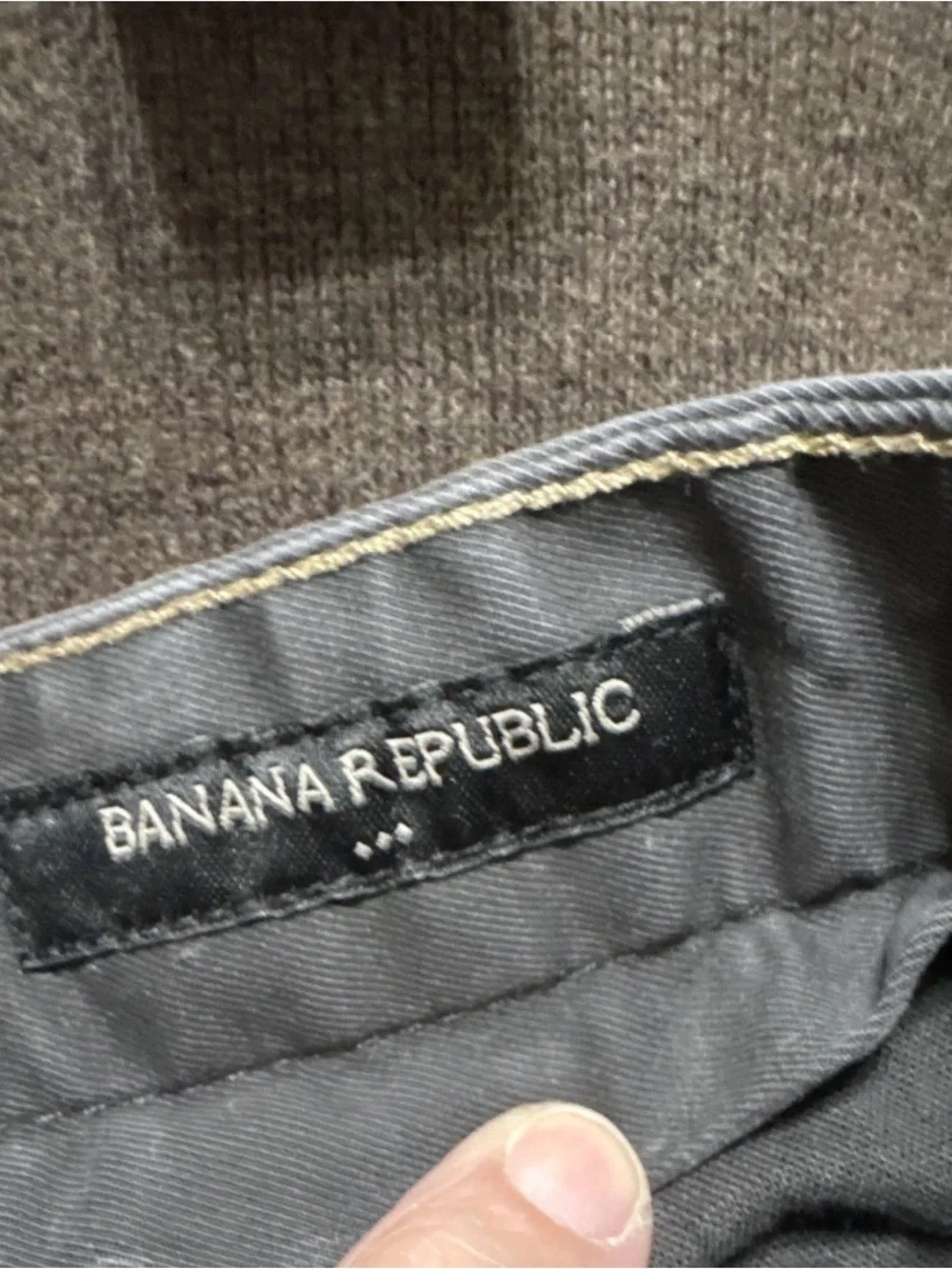Banana Republic Men's Lived In Chino Slim Fit Dark Gray 32W 30L